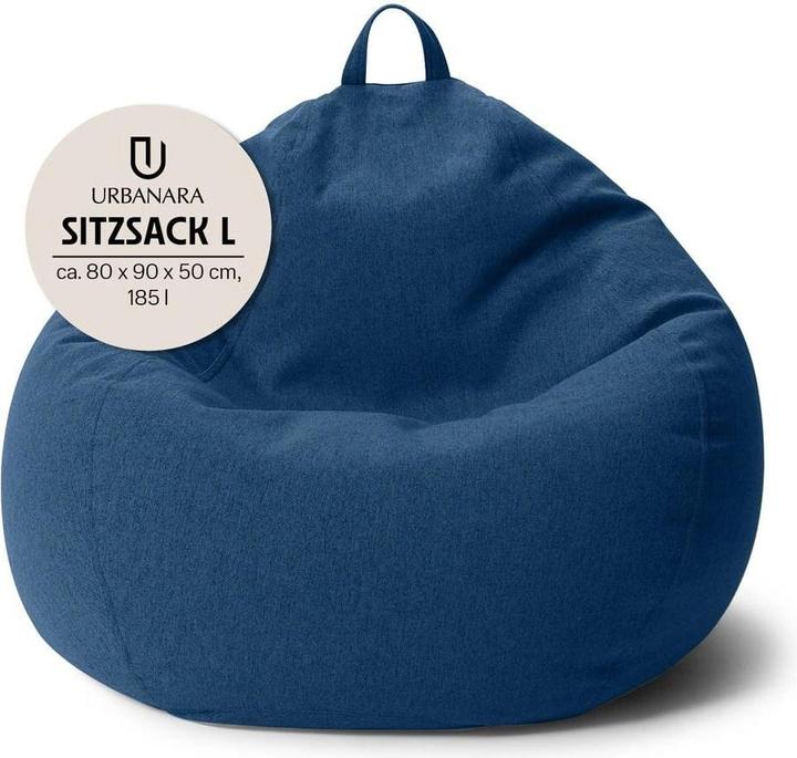 Produktbild Urbanara Sitzsack Basic-Comfort 185 l Polyester (PES), Blau