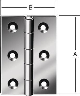 Produktbild Vormann Scharnier 10502 Höhe 60 mm Breite 46 mm Stärke 1,2 mm Edelstahl gerollt, halbbreit