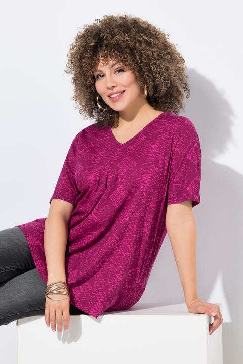 Actual product image Ulla Popken Snake Print V-Neck Tee (54)