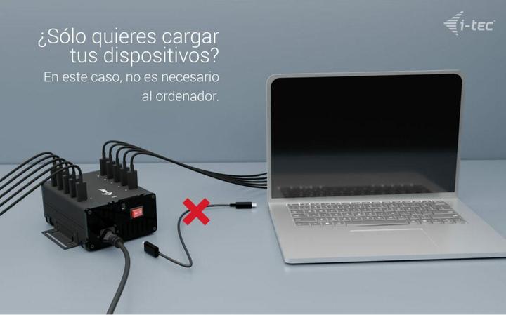 Produktbild i-tec USB-C/USB-A Metal Charging+Data HUB 15W pro Port 10x USB-C integriertes Netzteil 180W (USB-C, 10 Ports)