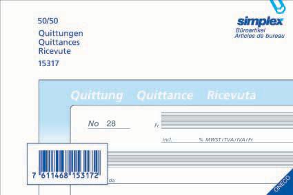Image du produit Simplex Carnet de quittances autocopiant Oneco (100x)