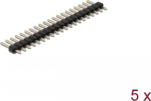 Produktbild Delock Stiftleiste 20 Pin, Rastermass 2,54 mm, 1-reihig, gerade, 5 Stück