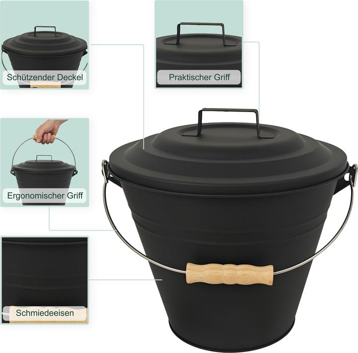 Actual product image Relaxdays Ascheeimer mit Feger & Schaufel