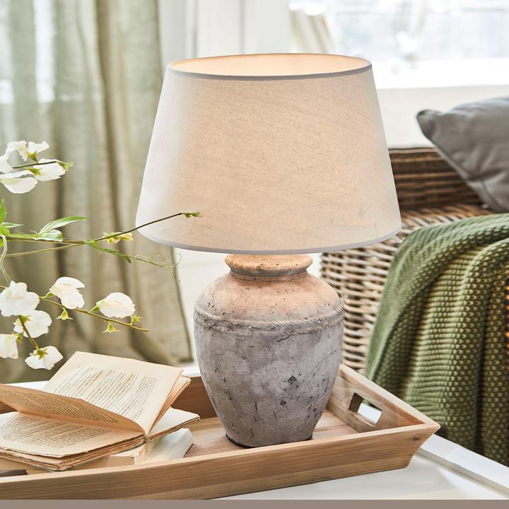 Image du produit Loberon Lampe de table Mosnay beige/gris antique (E27)