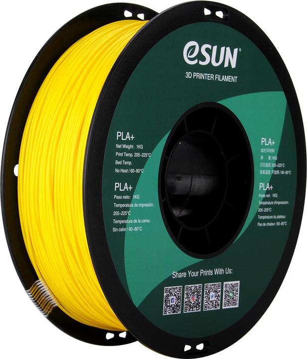 Image du produit eSUN PLA+ 1.75mm Jaune 1Kg (PLA+ LECTURE, 1.75 mm, 1000 g, Jaune)