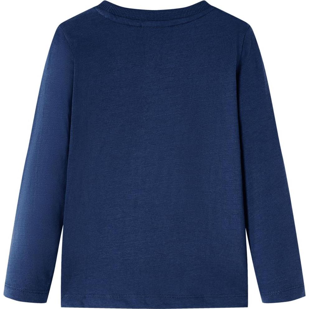 Thumbnail - VidaXL, Jungen, Shirt, Kinder-Langarmshirt Marineblau Melange 104,Material: 100, Blau, (104)
