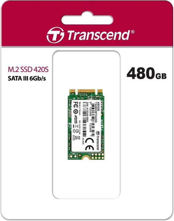 Image du produit Transcend 420S (480 Go, M.2 2242)