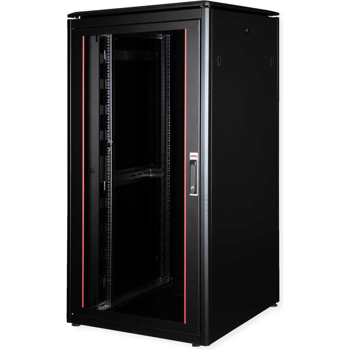Roline 19-Zoll Netzwerkschrank Pro 32 HE (32 HE, 19 Zoll Rack), Serverschrank, Schwarz