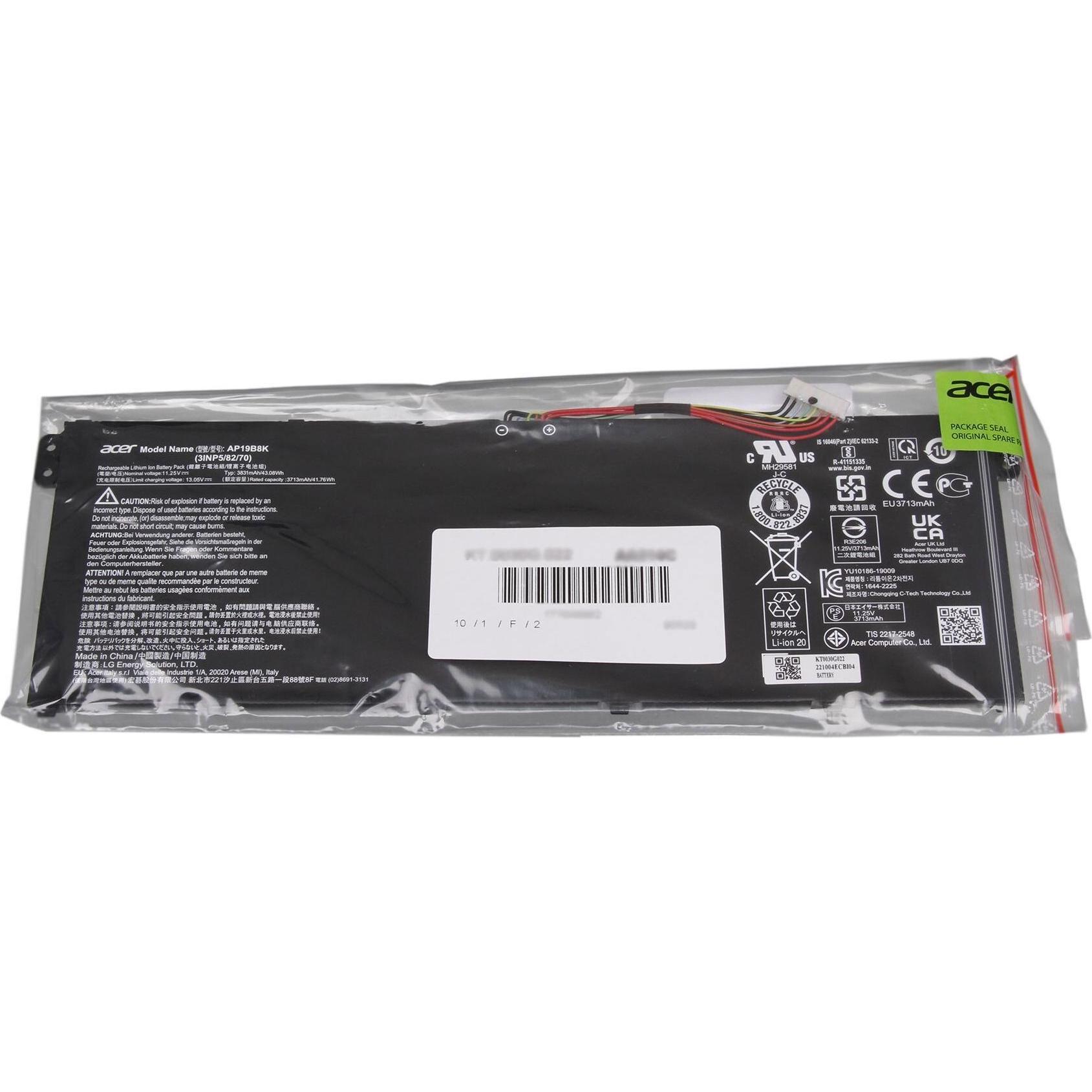 Acer KT.0030G.022 (3 Zellen, 3831 mAh), Notebook Akku