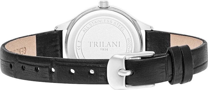 Produktbild Trilani Damen Quarzuhr Echtleder Schwarz - 30494 (Analoguhr, 26 mm)