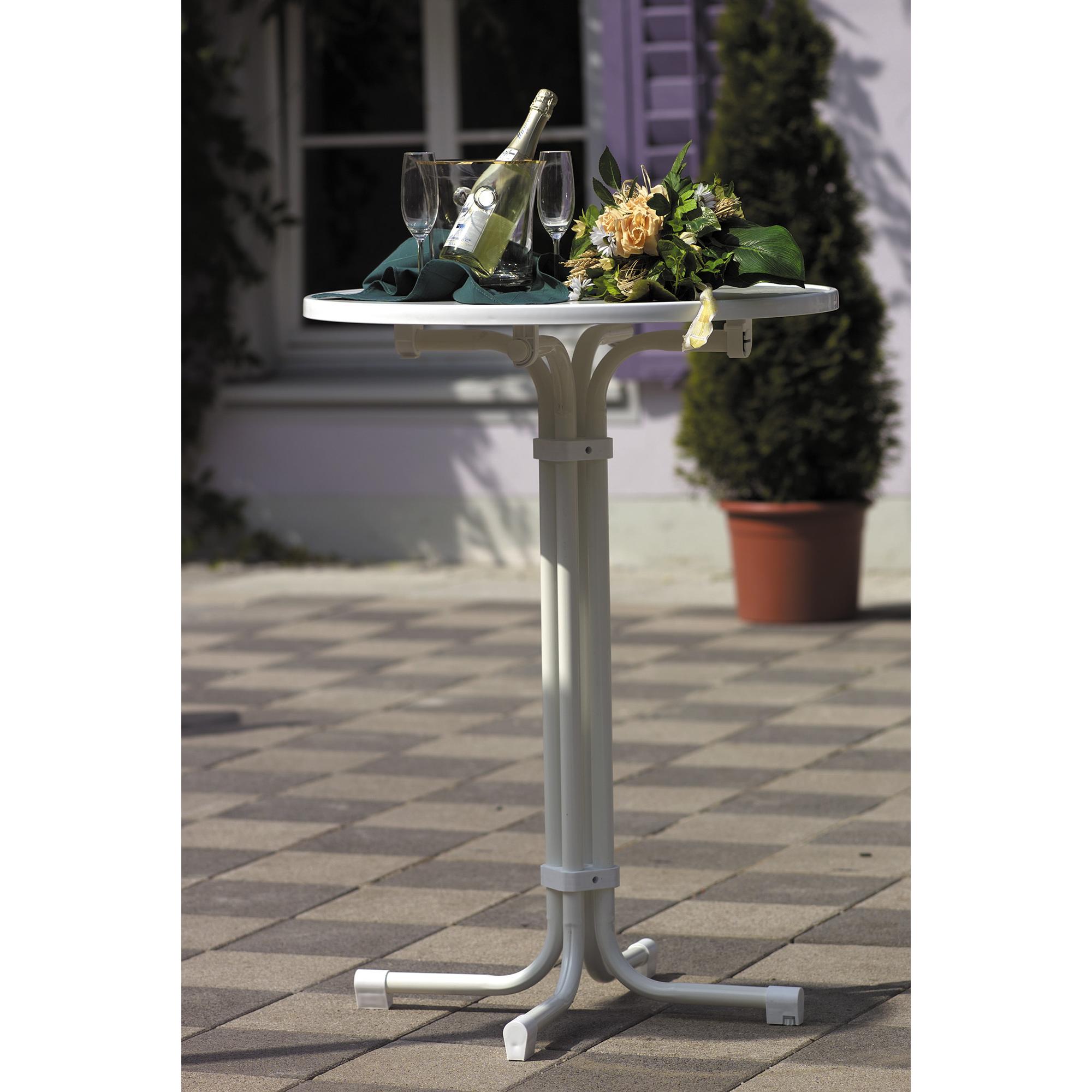 Best, Gartentisch + Balkontisch, Stehtisch Multiflex rund 70cm weiss (70 cm)