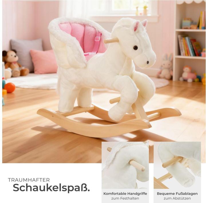 Actual product image tectake Rocking horse with plush, high-quality design, from 18 months
