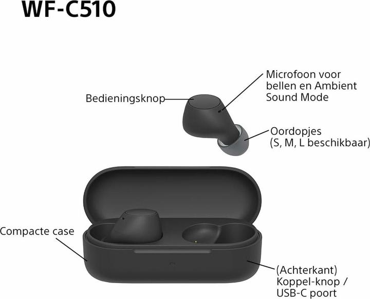 Immagine prodotto Sony WF-C510 (Nessuna cancellazione del rumore, 11 h, Senza fili)