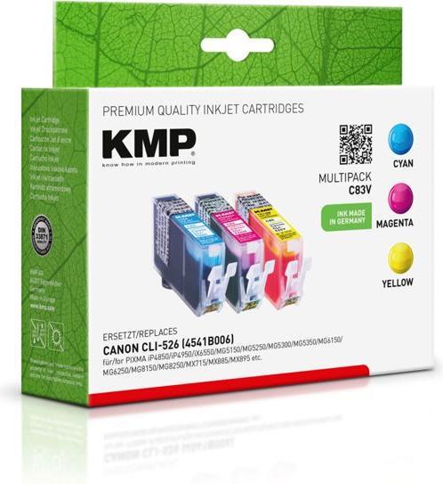 Immagine prodotto KMP C83V Value Pack C/M/Y compatibile con Canon CLI-526 (M, C, Y)