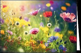 Produktbild Edition Gollong Doppelkarte. Blumenwiese