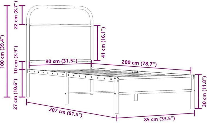 Image du produit vidaXL Bettgestell (80 x 200 cm)