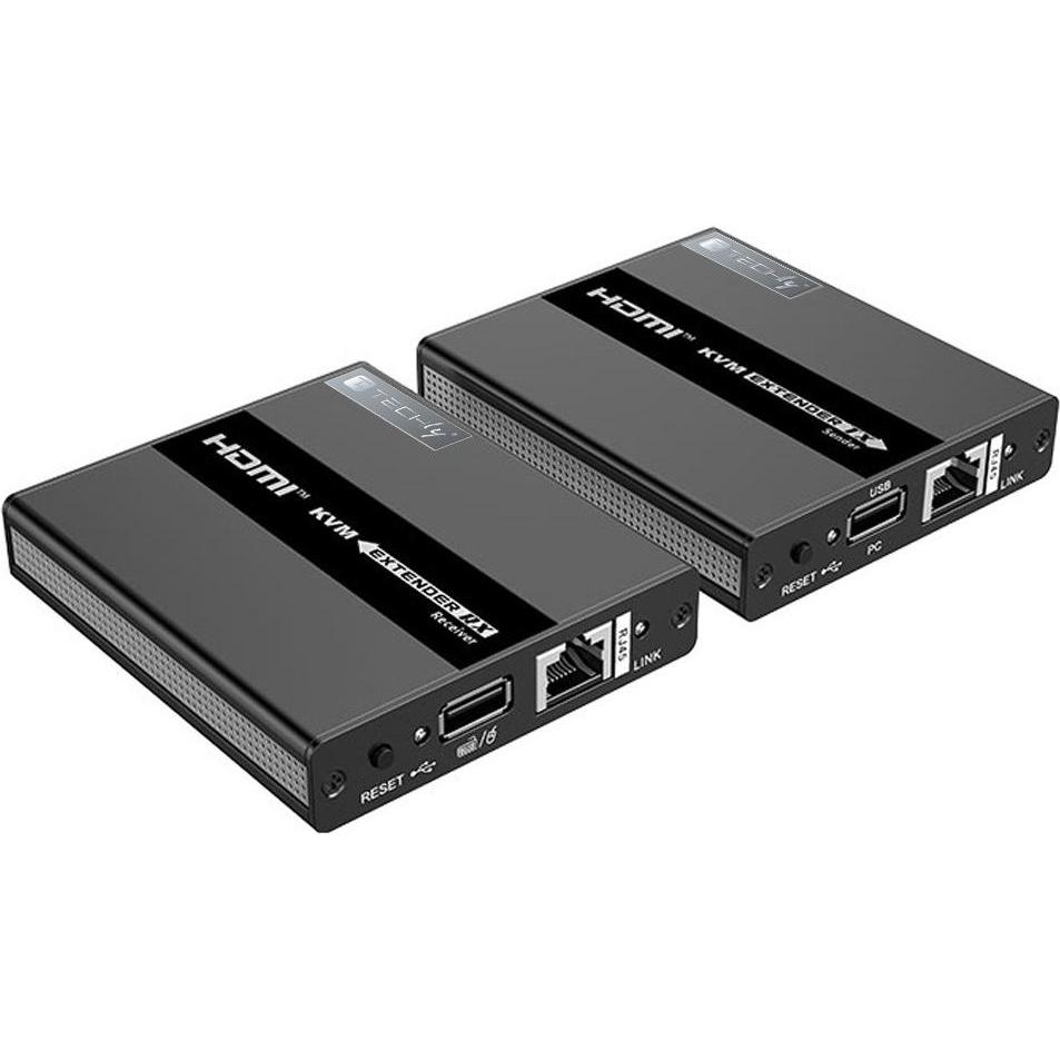 Manhattan HDMI KVM over IP/Netzwerkkabel Extender Set 1080p, 60 m, Switch KVM, Nero
