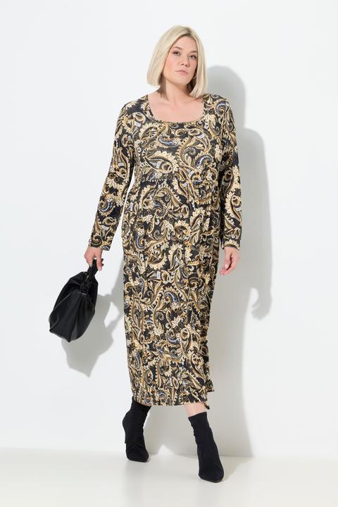 Produktbild Ulla Popken Maxikleid, Paisley, A-Linie, Carré-Ausschnitt, Langarm (54)