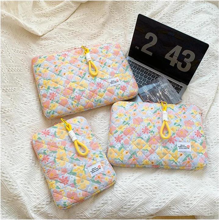 Produktbild Only-Bags.Store Niedliche Blume Laptop Sleeve Computer Tragetasche Tasche 11 Zoll tragbare Tischabdeckung Taschen