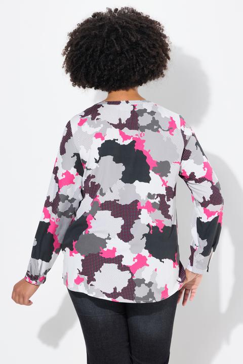 Actual product image Angel of Style Blouse with camouflage print and tunic neckline (52)