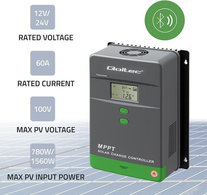 Image du produit Qoltec Solarregler MPPT mit Temp.-Sensor 60A