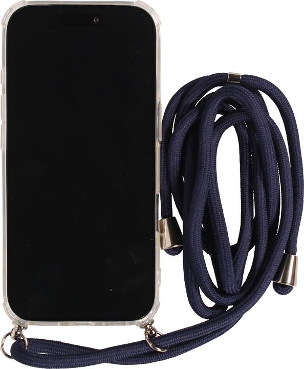 Produktbild PhoneLook Hülle Gummi transparent mit Seil blau (Apple iPhone 17 Pro Max)