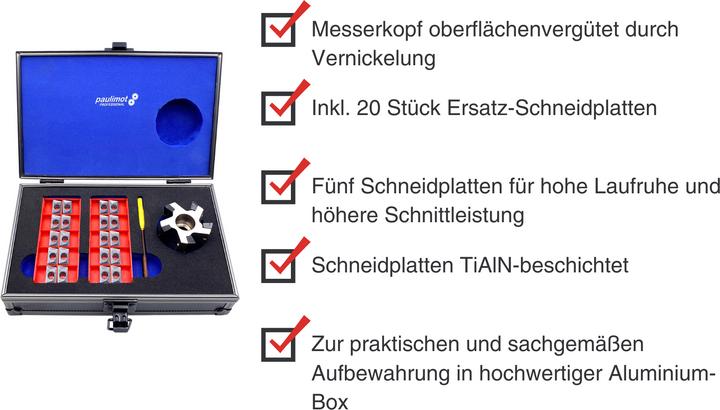 Produktbild Paulimot Messerkopf 50 mm + 20 x Ersatz-Schneidplatte