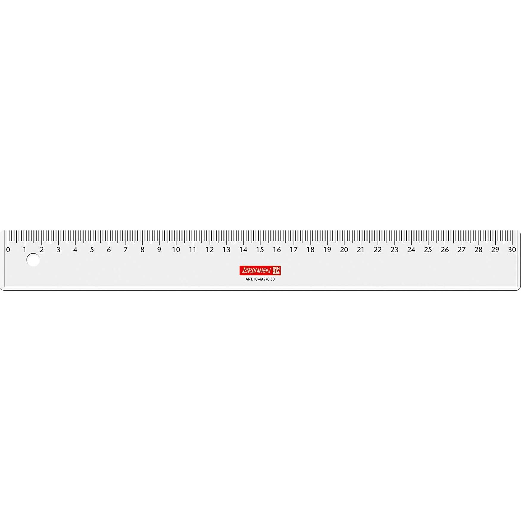 Brunnen Trasparente Righello, Lineal (30 Cm, Materiale Sintetico)