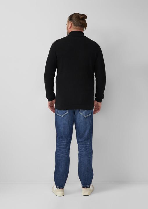 Produktbild s.Oliver Strickpullover Strukturmix-Pullover aus reiner Baumwolle mit Rollkragen (4XL)