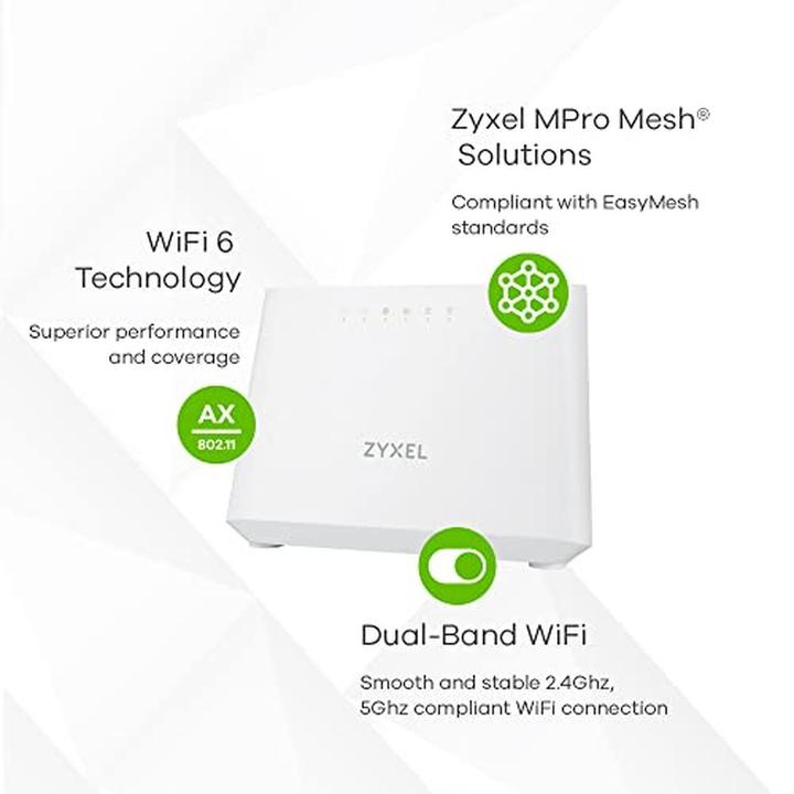 Productafbeelding Zyxel WL Router DX3301-T0 VDSL2 AX1800 5-poorts Super Gateway
