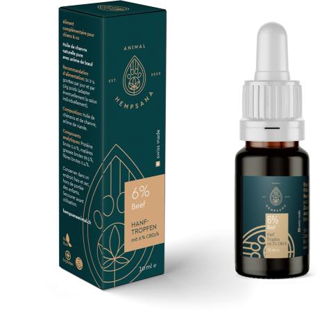 Immagine prodotto HempSana Gocce di canapa animale 6% manzo, 10 ml (Senior, Adulto, Junior, 10 pz., 48 g)