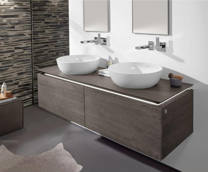 Actual product image Villeroy & Boch Artis countertop washbasin 43 cm round white/black 417943BCT8 (430 mm, 430 mm)