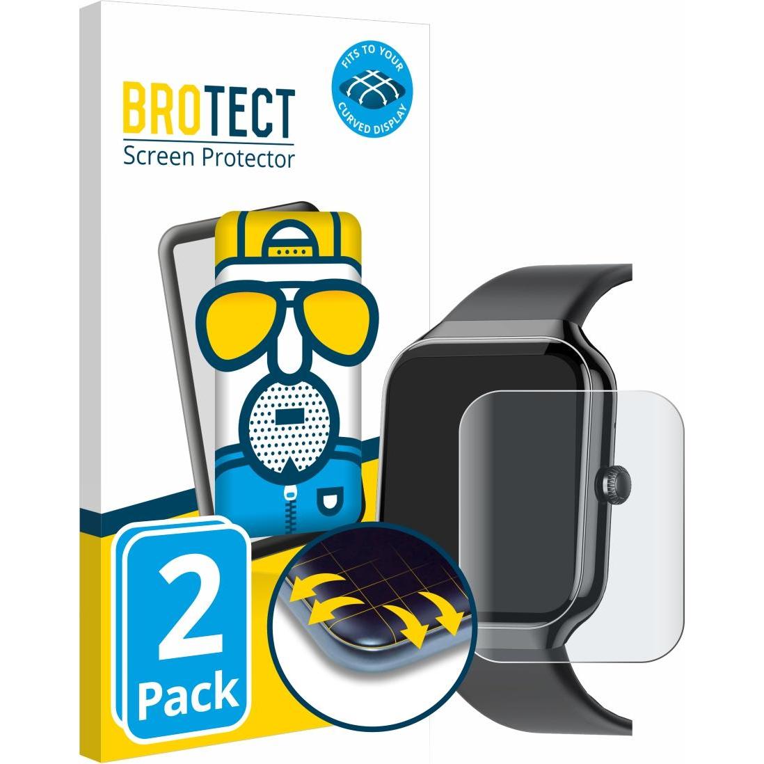 BROTECT Fullscreen Schutzfolie Displayschutz Folie Matt Entspiegelungsfolie, Smartwatch Schutzfolie, Grau