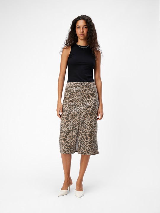 Actual product image Object Leoprint denim skirt (S)