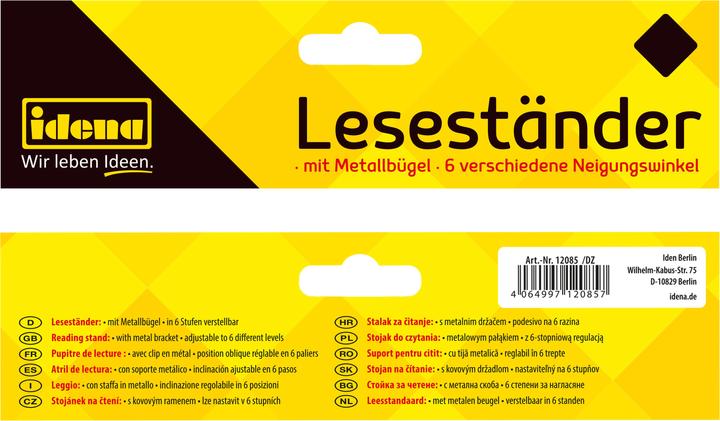 Produktbild Idena Leseständer mit Metallbügel schwarz