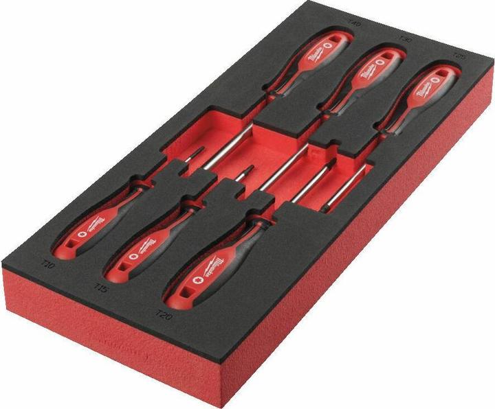 Produktbild MGA Milwaukee Tri-Lobe Schraubendreher Einlage 6-teilige Torx Einlage für Werkstattwagen 78 cm