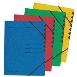 Actual product image Herlitz Easyorga file, A4, cardboard, 12 compartments, green Colorspan cardboard, 355 gsm, inside black mani (A4, 1x)