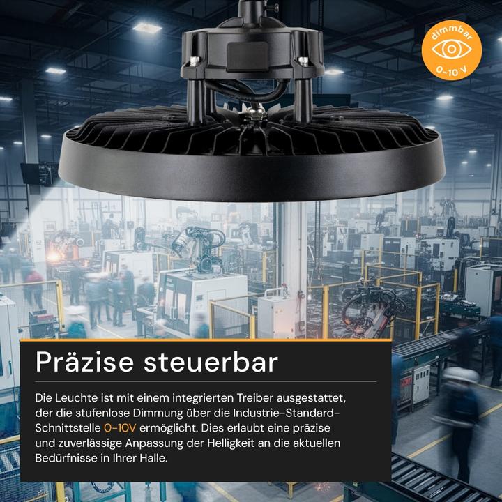Actual product image Enovalite LED-HighBay-Leuchte, UFO, EEK: C, 150W, 25500lm, 5000K, schwarz (25500 lm)