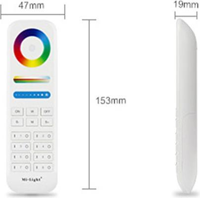Image du produit Milight Télécommande 8 zones RGB+KW/WW (RGBCCT), support mural inclus