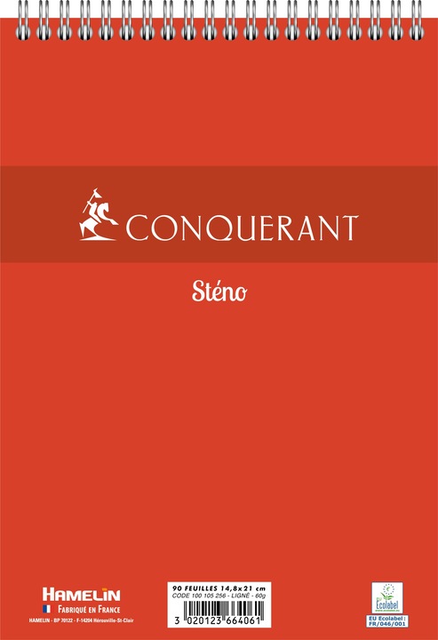 Image du produit 001bloc Bloc sténo ligné, (L)148 x (H)210 mm (A5, À rayures, Couverture souple)
