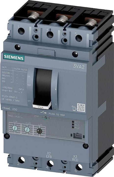 Produktbild Siemens Circuit breaker 3VA2 ICU=55kA 3pole