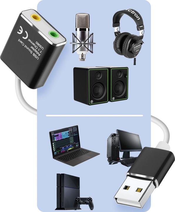 Immagine prodotto LinQ Adattatore audio U3060 (USB)