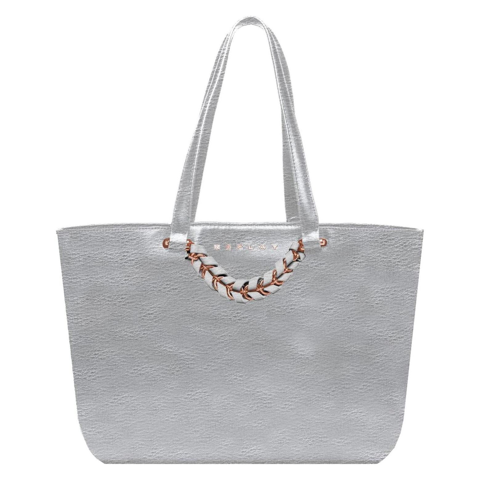 Replay, Damen, Tasche, Shopper, Silber