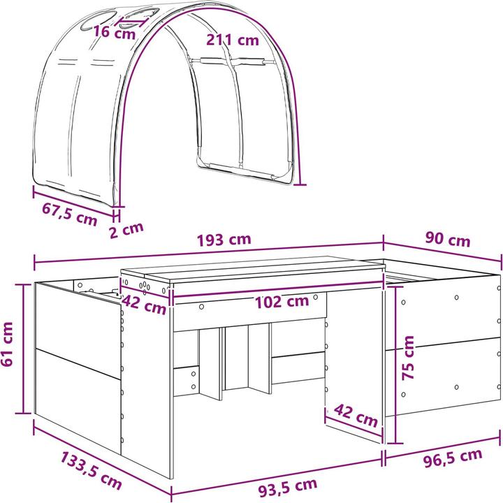 Produktbild vidaXL Bettrahmen (90 x 190 cm)