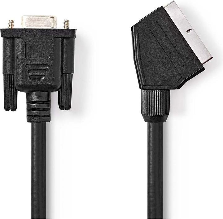 Produktbild Nedis SCART-Kabel | SCART Stecker | VGA Buchse | Vernickelt | 480p | 2.00 m | Rund | PVC | Schwarz | (2 m)