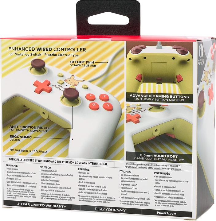 Produktbild PowerA Enhanced Wired Controller for Nintendo Switch - Pikachu Electric Type (Switch)