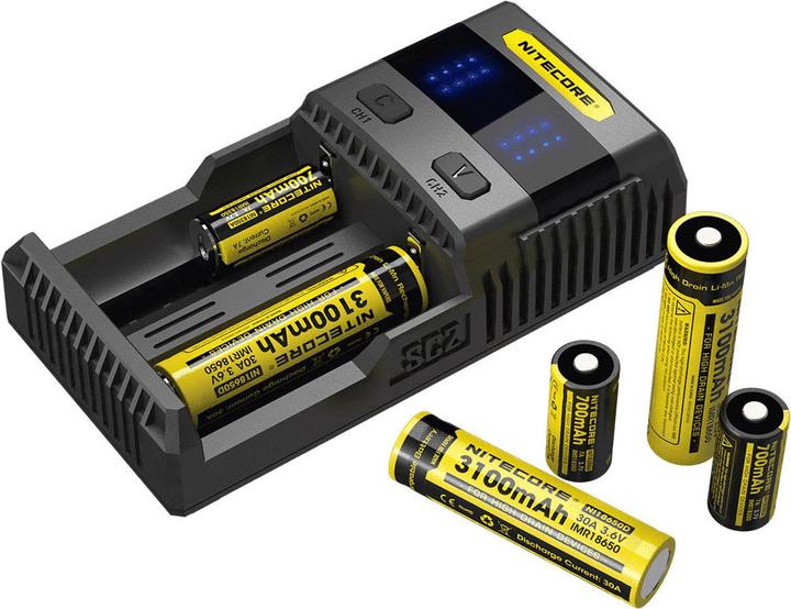 Produktbild Nitecore SC2 Schnelladegerät 3A (1 Stk., 14500, 16340, 18650, AA, AAA, AAAA, Ladegerät inkl. Akku)