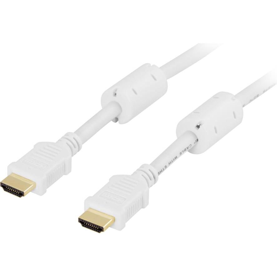 Deltaco HDMI-1050A HDMI cable HDMI Type A (Standard) White (5 m, HDMI), Video Kabel