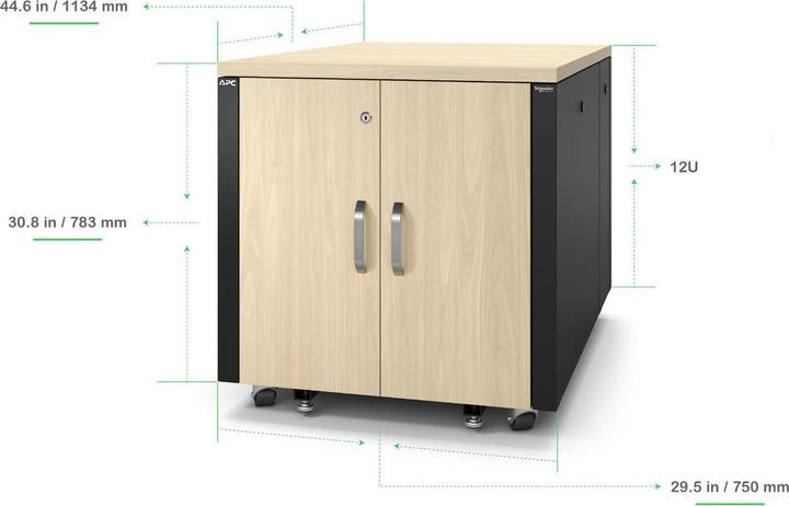 Actual product image APC Network cabinet NetShelter CX AR4012A Soundproof 12U (12 RU, 19 inch rack)