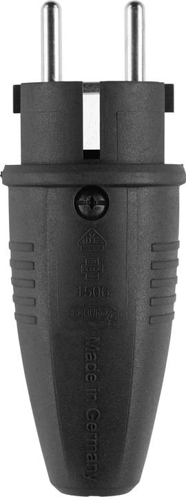 ABL Caoutchouc prise Schuko 100000039 (TPE) noir IP44 jusqu'à 3x 2,5mm (CEE 7/7)